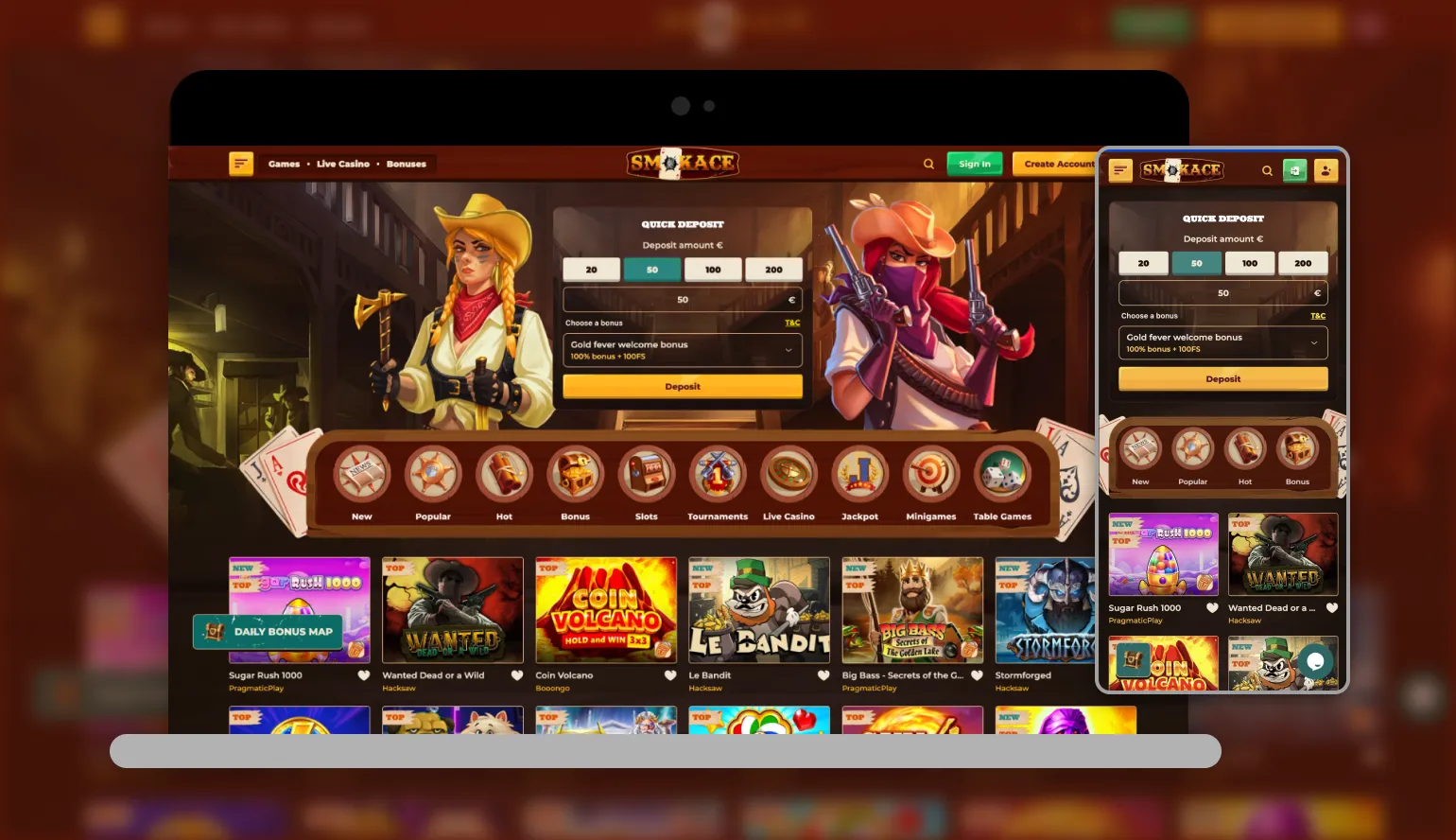Στιγμιότυπο εφαρμογής Smokace Casino